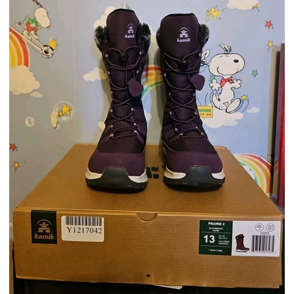 Kamik Prairie 2 Tall Waterproof Winter Snow Boots Children Size 13 Blackberry - Picture 2 of 11
